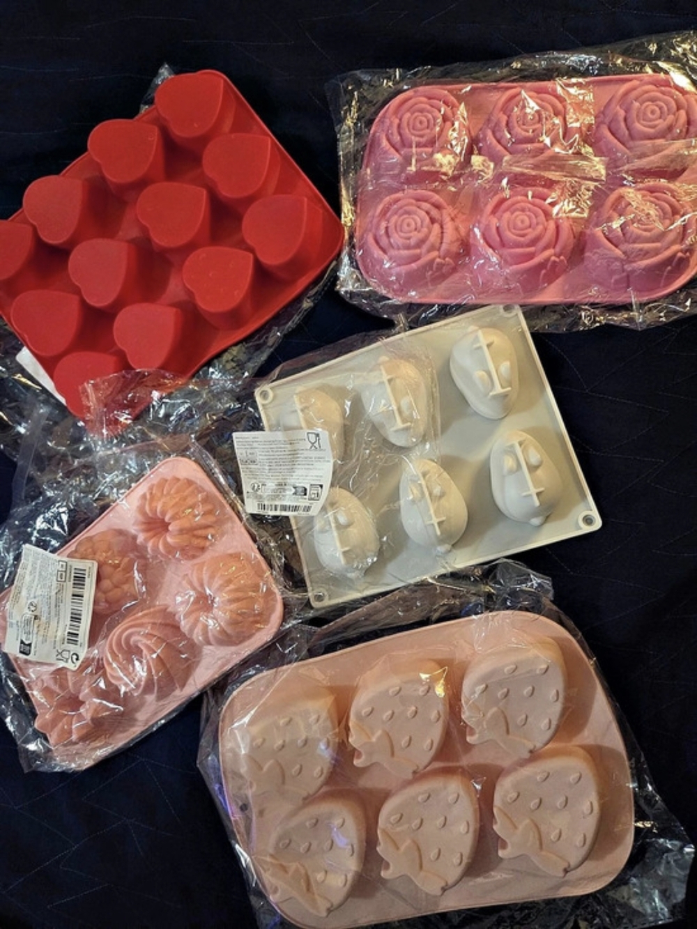 Silicone Baking Molds Set Pink & Red